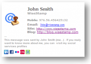 WiseStamp signature block sample