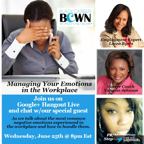 Managing Your Emotions in the Workplace - Vaneese Johnson expert panelist
